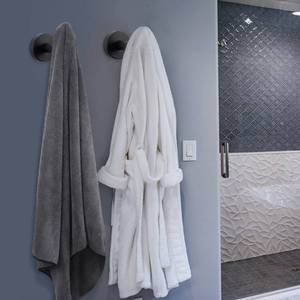 lot 10010 image: NearMoon Bath Towel Hooks- SUS 304 Stainless Steel Robe Hook Holder, Heavy Duty Coat Hook for Bathroom Livingroom Hotel Kitchen Garage, Wall Mounted (Matte Black, 4 Pack)