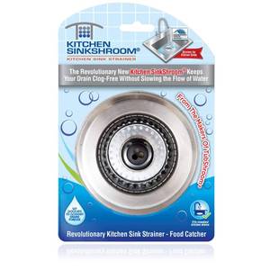 lot 10381 image: Kitchen SinkShroom Revolutionary Clog-Free Stainless Steel Sink Strainer, Chrome gray
