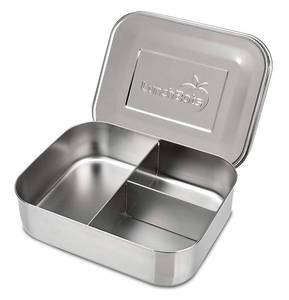 lot 10408 image: LunchBots Medium Trio II Snack Container - Divided Stainless Steel Food Container - 3 Sections for Snacks On the Go, Dishwasher Safe - Stainless Steel