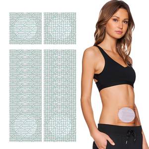 lot 10425 image: WXYISIVEN Castor Oil Pack Wrap, 20 Pcs 5.9x5.9in Self-Adhesive Organic Cotton Patch Kit for Waist Back Breast Chest Knee Foot, Disposable Packs for Liver Insomnia Constipation Inflammation (15x15cm)