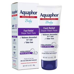 lot 10436 image: Aquaphor Baby Diaper Rash Paste - For Serious Diaper Rash and Flare-ups - 3.5 Oz. Tube