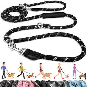 lot 10442 image: Lukovee Hands Free Dog Leash, 10FT Adjustable Training Lead 12 Inch Nylon Heavy Duty Lead No Pull for Large Medium Dogs, Tangle Free Reflective Waist-Leash for Walking Running, Black