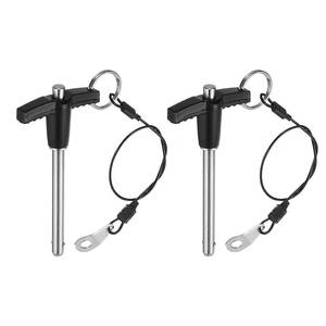 lot 10454 image: uxcell 2Pcs T Handle Lock Pins, 6mm x 50mm Usage Length Stainless Steel Push-Button Quick Release Pin