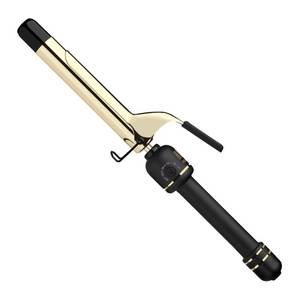 lot 10459 image: HOT TOOLS New and Improved 24K Gold Professional 1 Extended Barrel Curling Iron with Clamp for Bouncy Curls  24K Gold Technology for Long-Lasting Results & Longer Barrel for Easy Styling