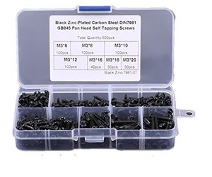 lot 10483 image: Evwoge 500pcs M33MM Diameter Phillips Pan Head Screws Self Tapping Drilling Screws Assortment Kit Carbon Steel 6mm 8mm 10mm 12mm 16mm 18mm 20mm Length