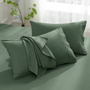 lot 10487 image: Aormenzy Microfiber Pillow Cases - Standard Size Set of 2-1800 Thread Count Ultra Soft Green Pillowcases - Wrinkle Resistant Pillow Covers with Envelope Closure - 20 x 26