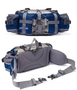 lot 10492 image: VISCNE Outdoor Fanny Pack Hiking Fishing Waist bag 2 Water Bottle Holder Lumbar Pack
