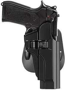 lot 10493 image: HQDA Beretta 92fs Holster, OWB Paddle Holster, Right-Handed, Black