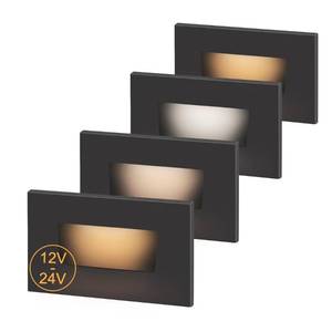 lot 11416 image: kadision 3 Color Low Voltage 12V-24V LED Step Lights Indoor and Outdoor, 3.5W 175lm Stair Light, Aluminum Oil Rubbed Bronze, 4 Pack
