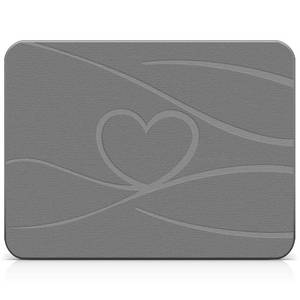 lot 11418 image: HCFQ Stone Drying Mat for Kitchen Counter - Carving LOVE Patterns, 16L x 12W Ultra Absorbent Quick Dry Diatomaceous Eco-Friendly Dish Drying Mat - for Cups, Bottles, Dishes - Gray