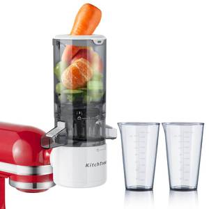 lot 11424 image: KITCHTREE Slow Cold Press Juicer Attachment for KitchenAid Stand Mixer, 4.2 Large Feed Chute Fit Whole Vegetables & Fruits, Masticating Juicer Attachment for KitchenAid, Easy to Clean - Retail $107.01