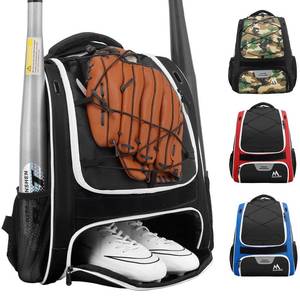 lot 11428 image: Hsmihair Baseball Bag - Baseball Backpack Holder for Baseball, Large Main Compartment,T-Ball & Softball Equipment & Gear for Youth and Adults,Holds Bats, Helmet, Gloves (Black)