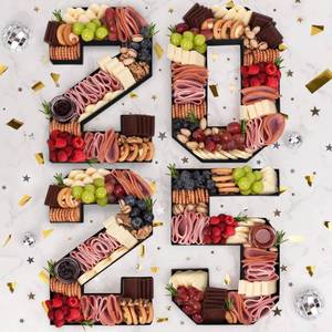 lot 11430 image: 2025 Graduation Party Decorations - 2025 Numbers Charcuterie Board Box - 10 Paper Tray for Graduation Centerpieces - Class of 2025 Table Decoration for Kindergarten Preschool College High School