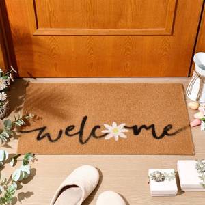 lot 11437 image: Spring Doormat Coir Welcome Door Mat Colorful Print Floral Decoration Flower Indoor Outdoor Entrance Non Slip Door Rugs for Spring Summer Front Easy Clean Entryway 29.5 x 17.7 Inch(Daisy)