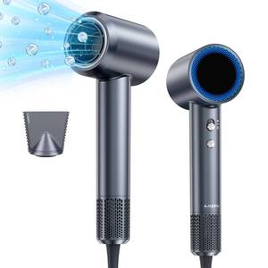 lot 11438 image: Hair Dryer, 150000 RPM Professional High-Speed Blow Dryer, Negative Ionic Hair Dryer for Fast Drying, Low Noise Thermo-Control HairDryer with Magnetic Nozzle for Home Travel Women Man - Retail $99.33