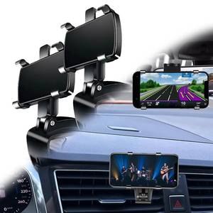 lot 11440 image: Lifegiverwise Phone Holder,New Multifunctional Car Dashboard Mobile Phon-e Mount,360 Rotation,Dashboard Cell Phones Holders,Universal Car Sun Visor and Rear Mirror Clip Mount Cell Phone-Holder (2PCS)