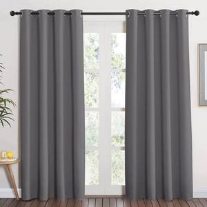 lot 11451 image: NICETOWN Grey Blackout Curtain 84 inches Long for Bedroom - Thermal Insulated Window Treatment with Grommet Room Darkening Thermal Insulated Panel for Living Room, W52 x L84, 1 Panel