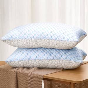 lot 11459 image: puredown King Size Pillows Set of 2, Shredded Memory Foam Pillows, Cooling Pillow King 2 Pack, Foam Pillow for Sleeping, Adjustable Firm Bed Pillow for Side, Back and Stomach Sleepers (King)