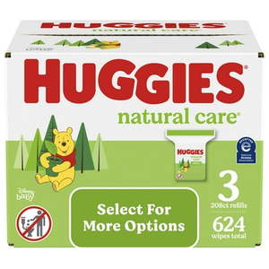 lot 11460 image: Huggies Natural Care Sensitive Baby Wipes Unscented 3 Refills 624 Total Ct (Select for More Options)