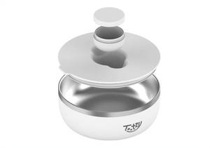 lot 11479 image: Tootzy Double-Walled Stainless-Steel Bowl 34 oz., Magnetic Sauce Container- Perfect for Outdoors, Office - BPA-Free, Eco-Friendly Lunch Box - Keeps Food Warm and Cold, Durable Design (White)