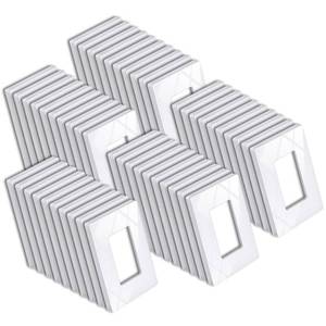 lot 11482 image: BESTTEN 50 Pack 1 Gang Screwless Decorator Wall Plate, USWP6 Gloss Snow White, Decorative Outlet Cover, Decor Light Switch Face Plate, H4.69�� x W2.91��, UL Listed