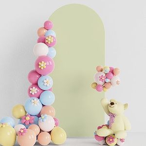 lot 11500 image: Putros Wedding Arch Cover 6FT Sage Green Spandex Fitted Round Top Chiara Backdrop Stand Covers for Wedding Birthday Party Decoration