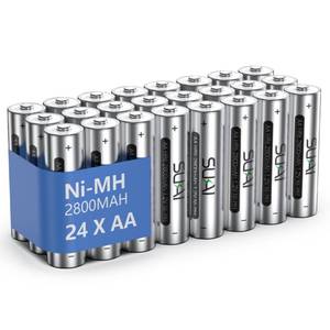 lot 12010 image: SUKAI AA Rechargeable Batteries, 2800mAh High Capacity Double A Batteries, 1.2V NiMH AA Battery with Low Self Discharge, Chargeable for 1200 Cycles, Precharged - (24 Count)
