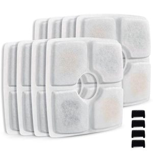 lot 12013 image: Comsmart Pet Fountain Filter Set, 3 Triple Filtration System Replacement Cat Water Fountain Filters for Square 84oz2.5L Automatic Pet Fountain Cat Water Fountain (Pack of 8)