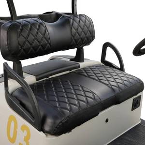 lot 5332 image: NOKINS Golf Cart ER Diamond Seat Cover Kit for EZGO RXV OEM Regular Seat Cushion, No Staple, Golf Cart Vinyl Replacement Seat Cover Black Stitching