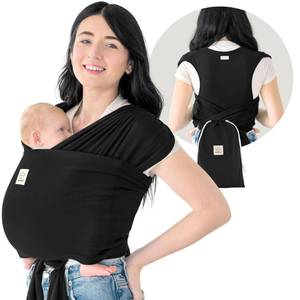 lot 6346 image: KeaBabies Baby Wrap Carrier Ring Sling - Easy to Wear, Adjustable D-Lite Baby Carrier Newborn to Toddler, Infant Carrying Shirt, Hands Free Bonding, Breathable Fabric Wearing Wrap (Trendy Black)
