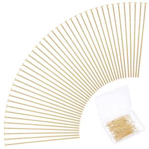 lot 6358 image: PH PandaHall 24K Gold Flat Head Pins, 100pcs 35mm 304 Stainless Steel Jewelry Making Pins 23 Guage Beading Pin Bendable Wire Pin for Earring Pendant Bracelet Necklace Jewelry DIY Craft