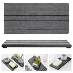 lot 6363 image: Razborci 2PCS Diatomite Quick Stone Drying Tray Mat For Bathroom & Kitchen Counter, Instant Dry Water Absorbent Drink Bar Coaster,Vanity Sink Caddy Organizer,Dish Soap Sponge Holder, Dark Gray,8x3.8