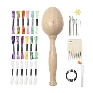 lot 6370 image: Wooden Darning Egg & Mushroom - DIY Sewing Kit for Socks, Hats & Crafts