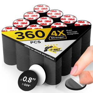 lot 6381 image: X-bet MAGNET Hyper-Sticky Magnets with Adhesive Backing - (0.8 x 0.04, 360 pcs) Strong Magnetic Dots for Whiteboard, Fridge, Crafts - Easy-to-Cut Stickers for Planning and Organization