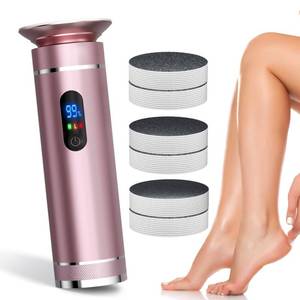 lot 6384 image: Ranrose Electric Callus Remover for Feet Electric Feet Callus Remover with LCD Display Rechargeble Electronic Foot File Pedicure Kits,2 Speeds&60 Sandpaper Discs (Pink)