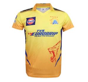 lot 6390 image: KD Cricket IPL Jersey Supporter Jersey T-Shirt 202425 MI, CSK, RCB,KKR,RR,KXIP,SRH,GT,LSG and DC - CSK 26