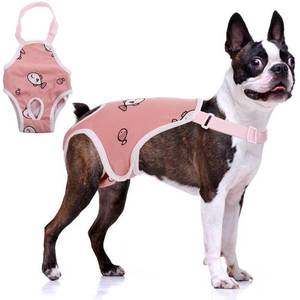 lot 6410 image: QBLEEV Dog Diapers Female Washable Sanitary Pantie with Adjustable Suspender, Reusable Doggie Diaper Puppy Diapers Male Cute Pet Period Panties for Dogs in Heat, Dog Underwear for French Bulldog XL