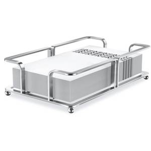 lot 6420 image: Update Bathroom Paper Towel Holder Bathroom Guest Towel Holder Tray for Bathroom Napkin Holder Guest Towels Disposable Bathroom Napkin Holder, Bathroom, Kitchen Dinning Table (Silver)