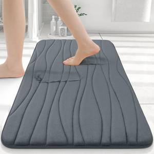 lot 6436 image: Memory Foam Bathroom Rugs, Soft and Absorbent Bath Mats, Non-Slip and Machine Washable Bath Rugs for Bathroom Floor, 24 x 16, Dark Grey&nbsp