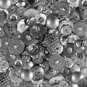 lot 6439 image: Super Z Outlet Scrambled Assortment Bag of Buttons for Arts & Crafts, Decoration, Collections, Sewing, and Fashion Different Sizes from 38 to 1 (130 Pack) (Silver)