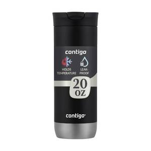 lot 6453 image: Huron Vacuum-Insulated Stainless Steel Travel Mug, 16oz Licorice - Leak-Proof Lid for HotCold Beverages, Fits Most Cup Holdersand Brewers