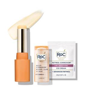 lot 6458 image: RoC Multi Correxion Revive  Glow Vitamin C Eye Balm (0.14 oz) with Retinol Eye Cream Packette