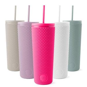 lot 7229 image: Simple Modern Plastic Matte Studded Tumbler with Lid and Straw  Reusable BPA Free Iced Coffee Cups Double Wall Smoothie Cup  Gifts for Women Men Him Her  Classic Collection  24oz  Raspberry Vibes