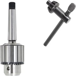lot 7233 image: MT3-JT3 Super Heavy Duty Drill Chuck, 316 - 34 Triple Grip Drill Chuck Press Chuck with Chuck Key Fit for Lathe and CNC Machines