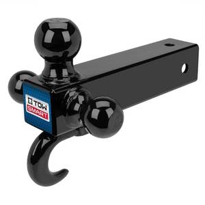 lot 7238 image: Up to 14,000 lb. 1-78 in., 2 in, and 2-516 in. Ball Diameters Adjustable Trailer Tri-Ball Mount with Hook