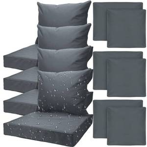 lot 7241 image: Mindsoft 4 Set Patio Cushion Covers Replacement Water UV Resistant Outdoor Cushion Slipcovers with Zipper Chair Seat Cushion Covers for Outdoor Furniture (Dark Gray,24 x 20 Inch, 24 x 24 x 4 Inch)