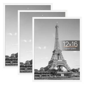 lot 7249 image: upsimples 12x16 Picture Frame White 3 Pack, Scratch-Proof Poster Frames 12 x 16 for Photo Gallery - Slide-In Strips, Horizontal or Vertical Wall Mounting