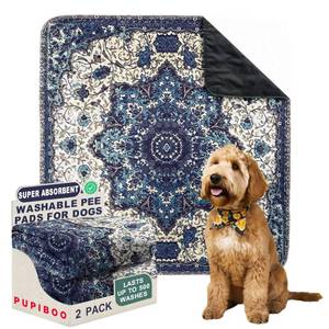 lot 7265 image: PUPIBOO Washable Pee Pads for Dogs - Super Absorbent Reusable Puppy Training Pads - 100% Waterproof, Leak-Proof & Non-Slip Whelping Pads for Pet Housebreaking