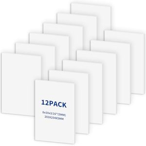 lot 7274 image: White Foam Boards 8 x 10- 12 Pack -Double Sided Foam Core Board Signboard for Presentations School Office Rigid Polystyrene Styrofoam Foam Sheet,Foam Board for Crafts - 316 Thick (5mm)