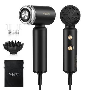 lot 7290 image: SUPGALIY Dual Voltage Hair Dryer, High-Speed Ionic Blow Dryer for Fast Drying, Travel Compact Hair Blow Dryer with Magnetic Curly Diffuser for Home, Portable Hairdryer International 110-240V - Retail $92.93